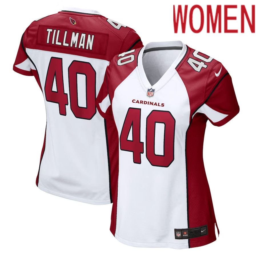 Women Arizona Cardinals 40 Pat Tillman Nike White Retired Game NFL Jersey